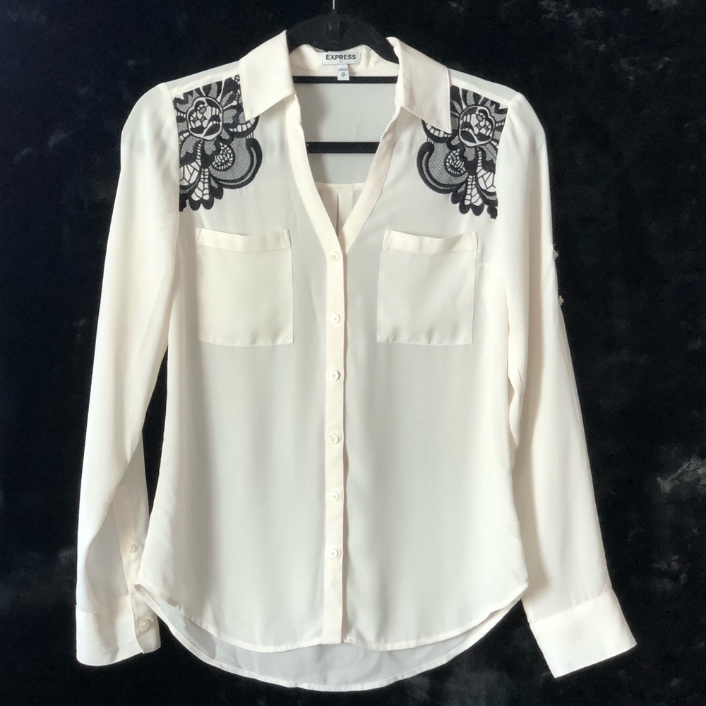 Express Button Up Shirt with embroidery detail